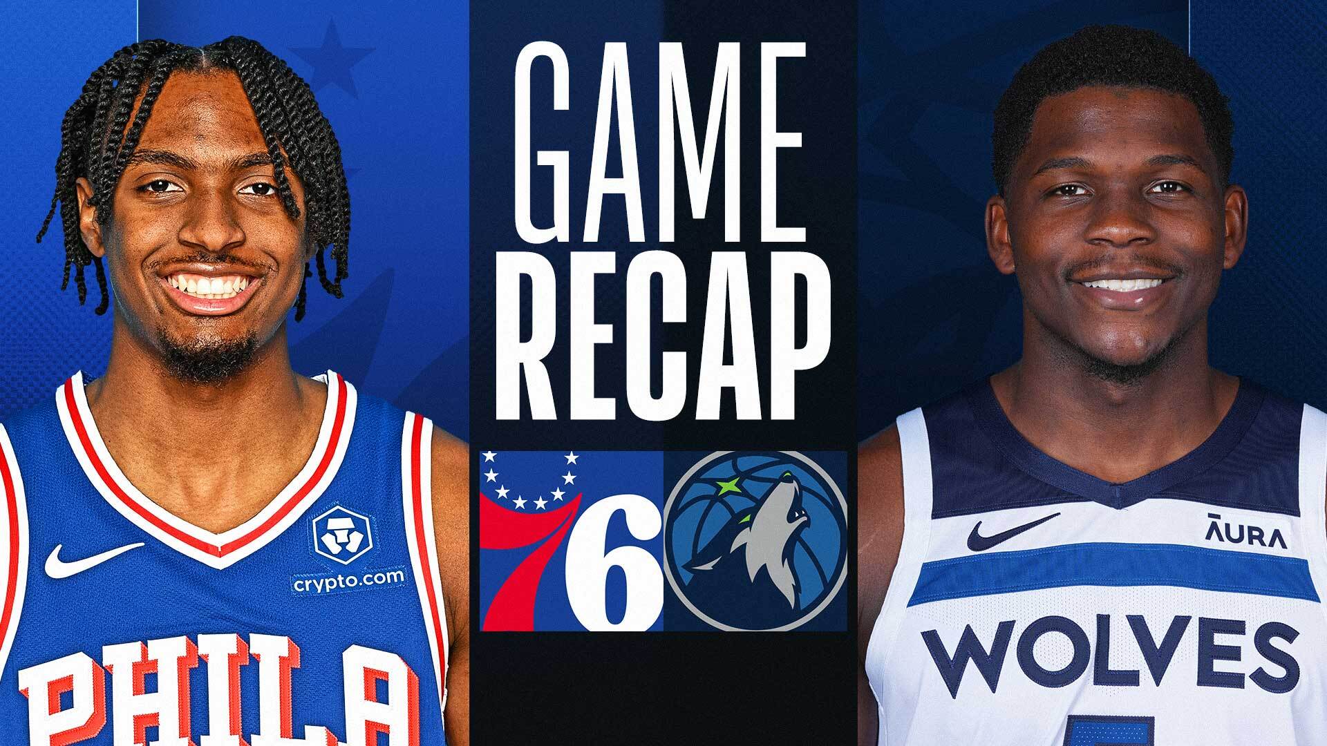 76ers vs timberwolves match player stats